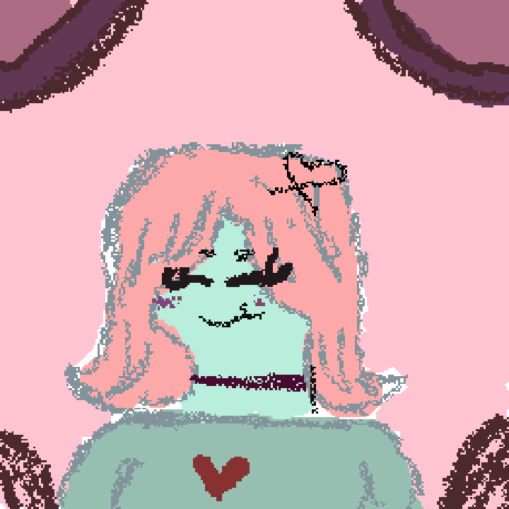 green and pink girl