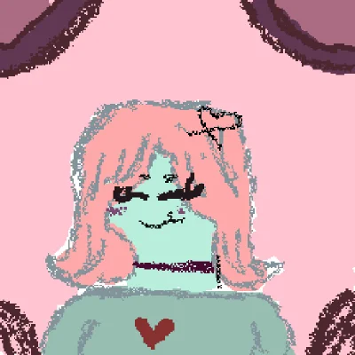 green and pink girl