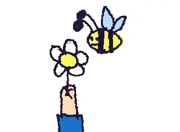 Bee in finn flower arm.
