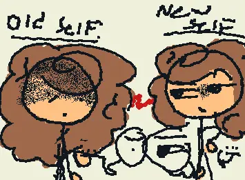 Old self: IM BI but i like being si- new self: im a lesbian and i have a wife-