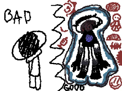 Bad vs Good Draw. (good be okay mi make is be love..)