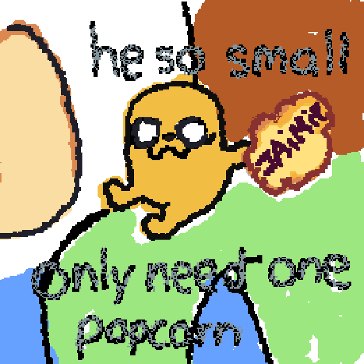 he so smol 😂 only need one popcorn 🍿