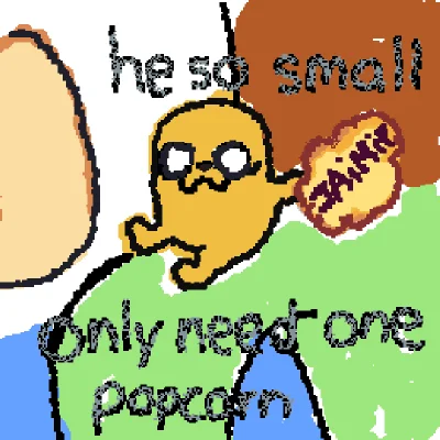 he so smol 😂 only need one popcorn 🍿