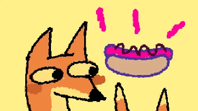 THE FOX LOOKING AT FOOD