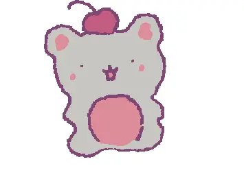 Blue and pink gummy bear