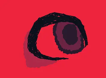 Eye in sunset red color pallete
