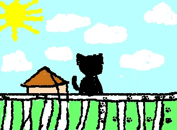 lonely cat on a fence