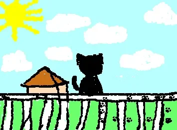 lonely cat on a fence