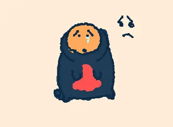 mequot is sad because he is fat