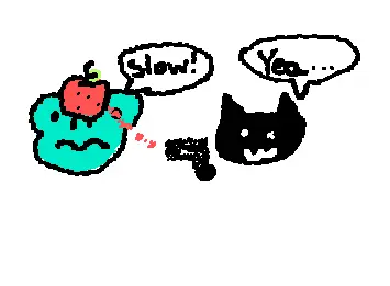 the black cat shooting towards the apple
