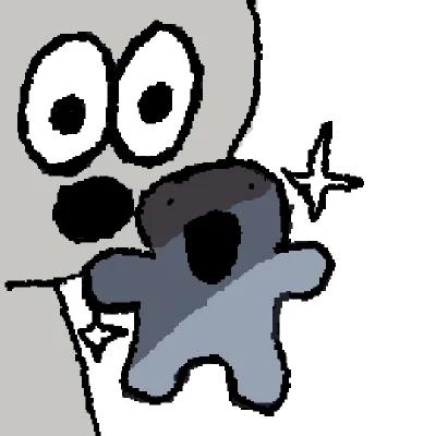 man looking at plushie he wants