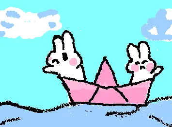 paper boat bunnies