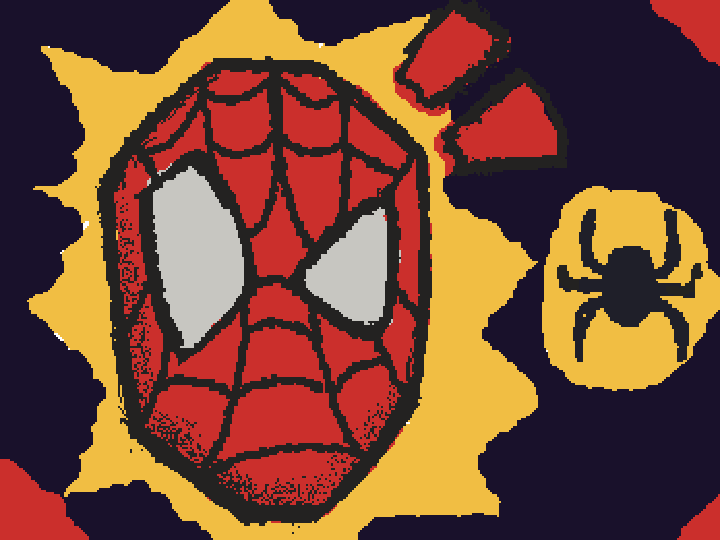 Spiderman scared of a spider