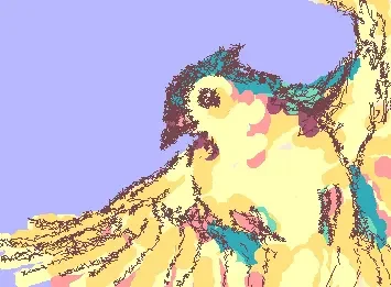 tufted titmouse in pastel