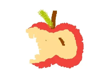 A half bitten apple