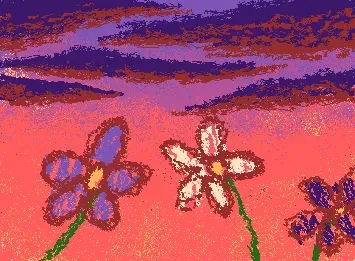 Flowers and Sunset