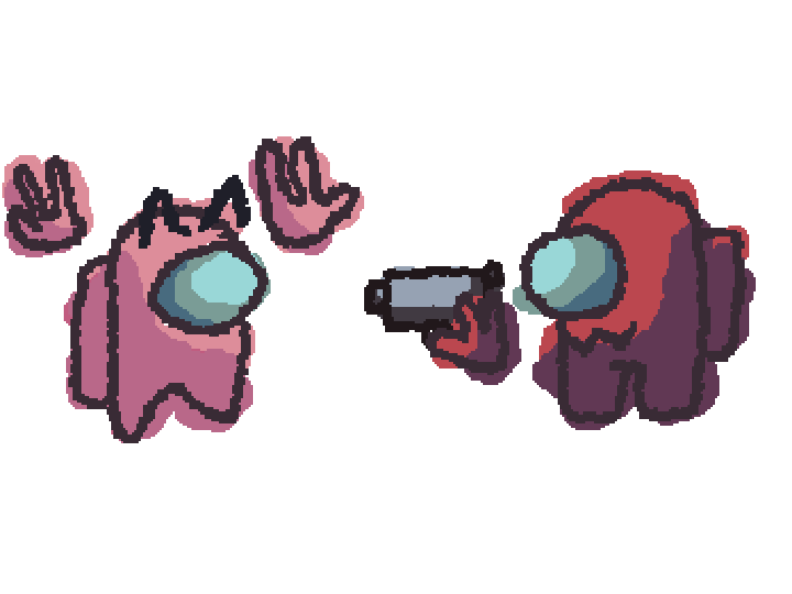 red kills pink / among us