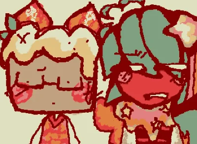 sprout and cosmo looking at something ugly 😬