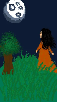 Moon and girl