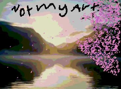 Cherry tree over endless river