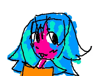 blue hair and pronouns