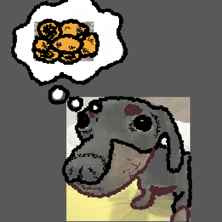 Dog likes papaya