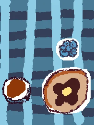 Pancake blueberrys and surup