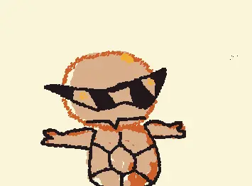 squirtle relaxando em laranja