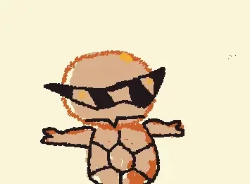 squirtle relaxando em laranja
