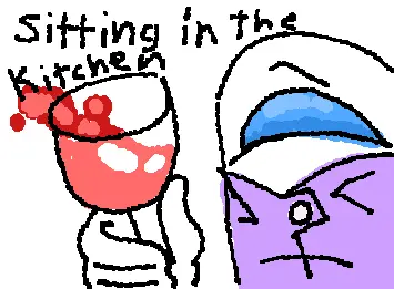 Sitting in the kitchen