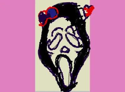 Ghost face purple and red
