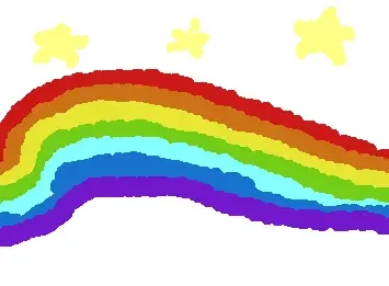 a childs drawing of a rainbow