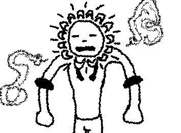 Sun Man & snakes
