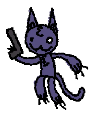 cat with a gun