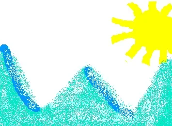 sunset on strangely blue mountains