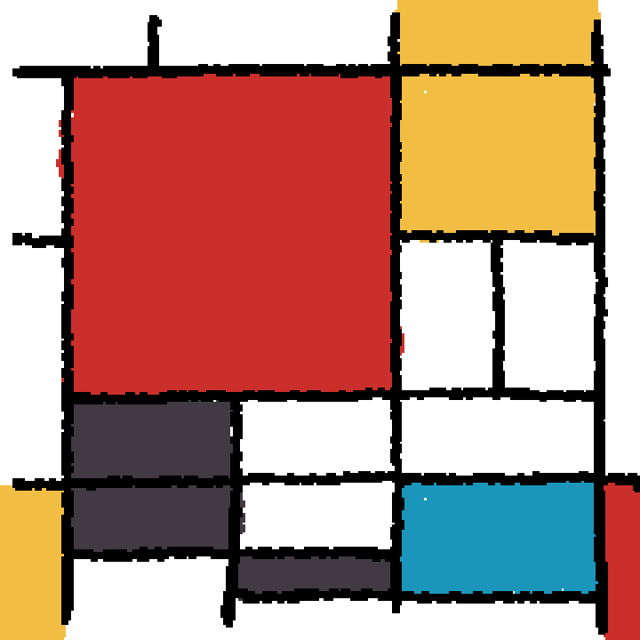 Composition with Large Red Plane, Yellow, Black, Gray, and Blue