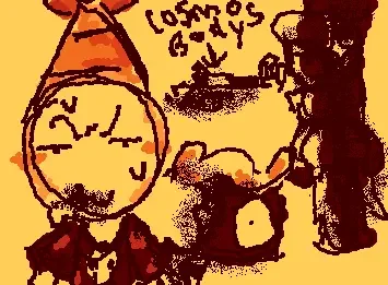 kawaii photo of shrimp dude abt to get ripped to shreds after he eats cosmo and gets hunted down by sprout  ✨💖❤️‍🩹😁😊