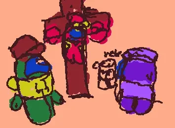 red  getrs crucified becau,se RED STINK