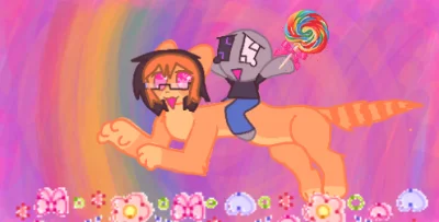 nightshade and ferret Liam flying