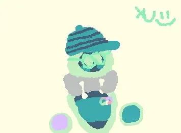 drew my Databrawl self insert as my rec room avatar.( rip rec room =( )