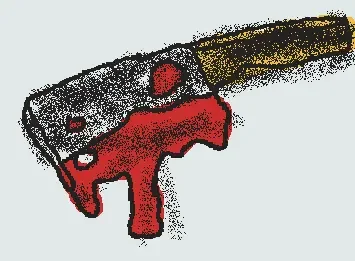 cute rusty cleaver with blood :3