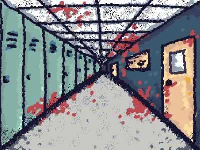"blood-stained corridor"