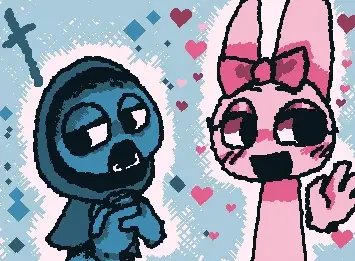 [Series: Drawing in the style of the original] Jevin & Pinki