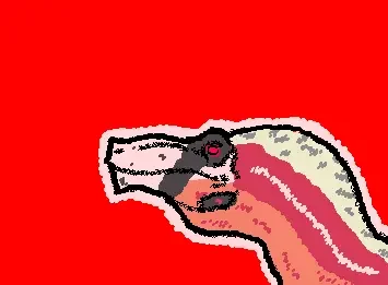 dinossauro com pintura de urubu barbudo