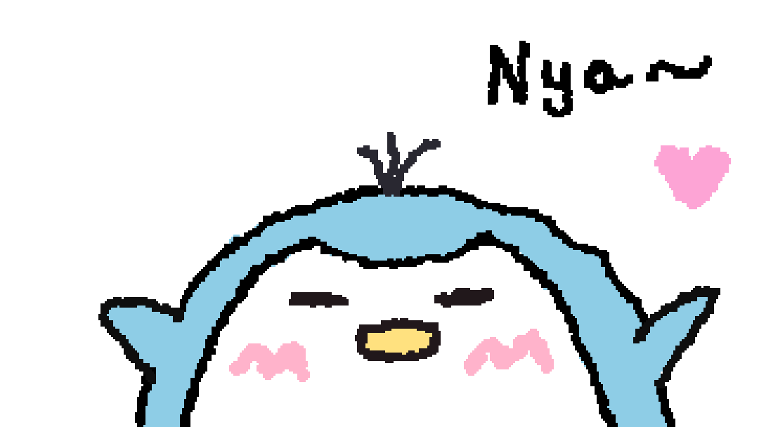 Cute blue kawaii penguin