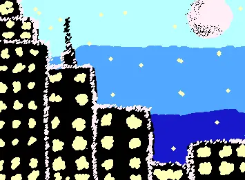 Little city in the moonlight