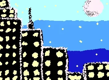 Little city in the moonlight
