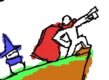 Hero man and wizard dude