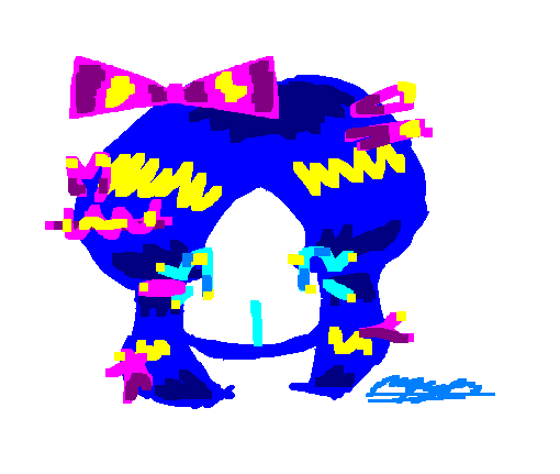 girl with bow (NOT MADE WITH WIGGLYPAINT)