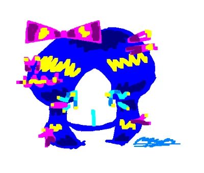 girl with bow (NOT MADE WITH WIGGLYPAINT)